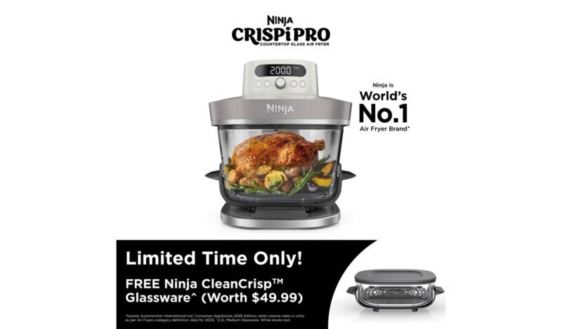 Alternative view of Ninja CRISPi Pro Glass Air Fryer - Bone White (AS101SMWH)
