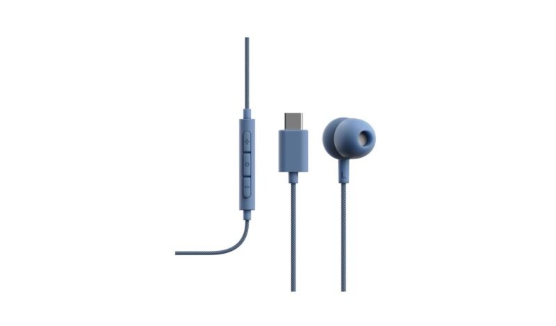Alternative view of Sudio V3 Wired USB-C Earphones - Blue (SD-V3BLU)