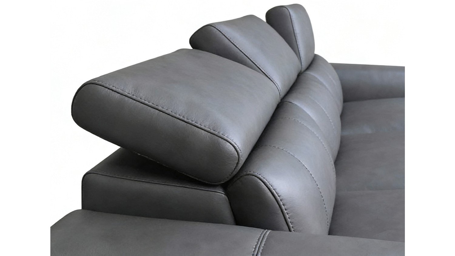 Hilker Arden Full Leather 3 Seater Power Recliner Sofa - Tomax 7806 Grey - Image 2